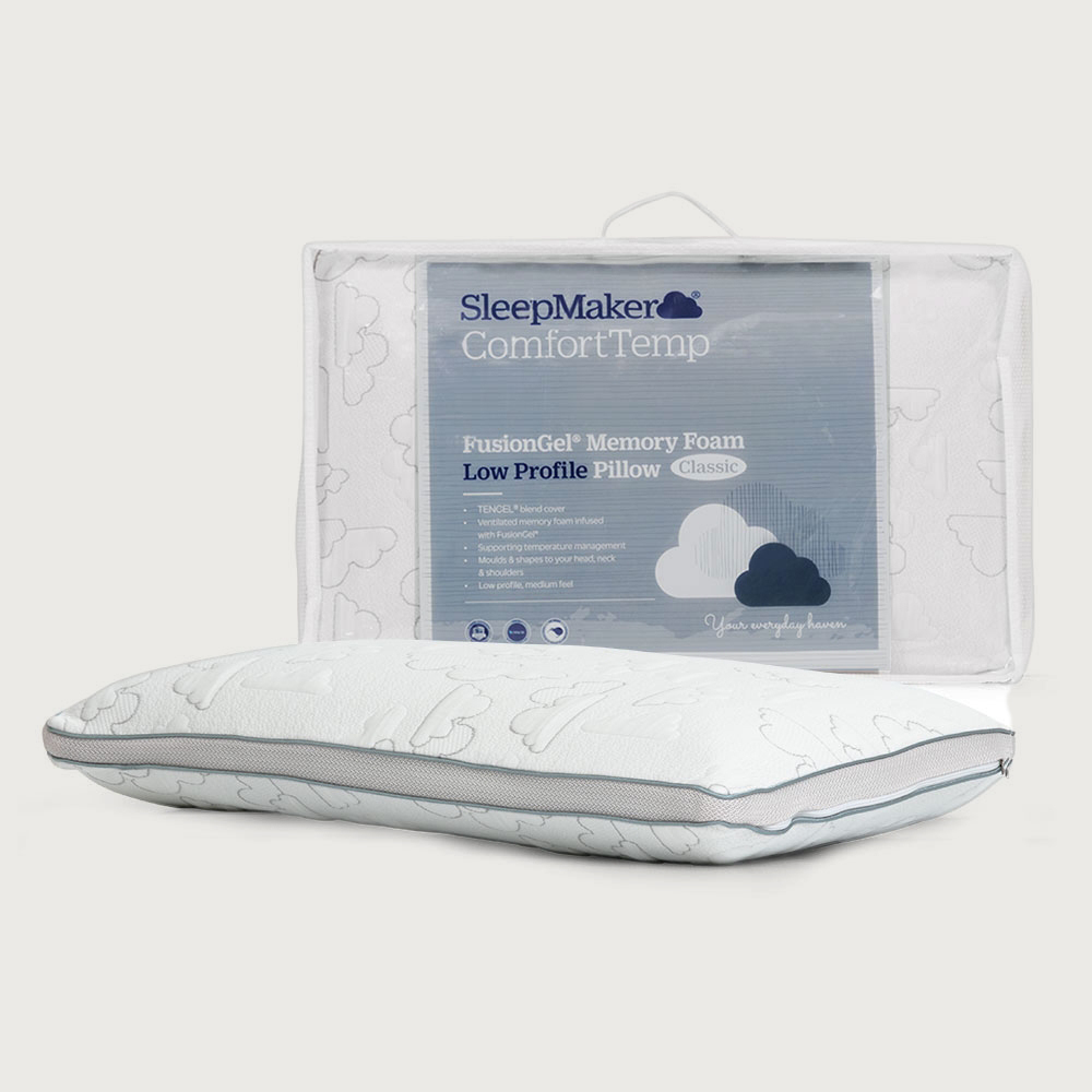 SleepMaker Fusion Gel Memory Foam Pillow Low Profile by Sleepmaker Sleep Gallery